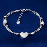 Heart Scrubs Bead 915 Silver Bracelet Handcrafted