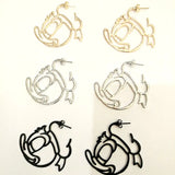 Childlike Alloy Mick Statement Hoop Earrings For Women Cartoon Earrings Girls Bi
