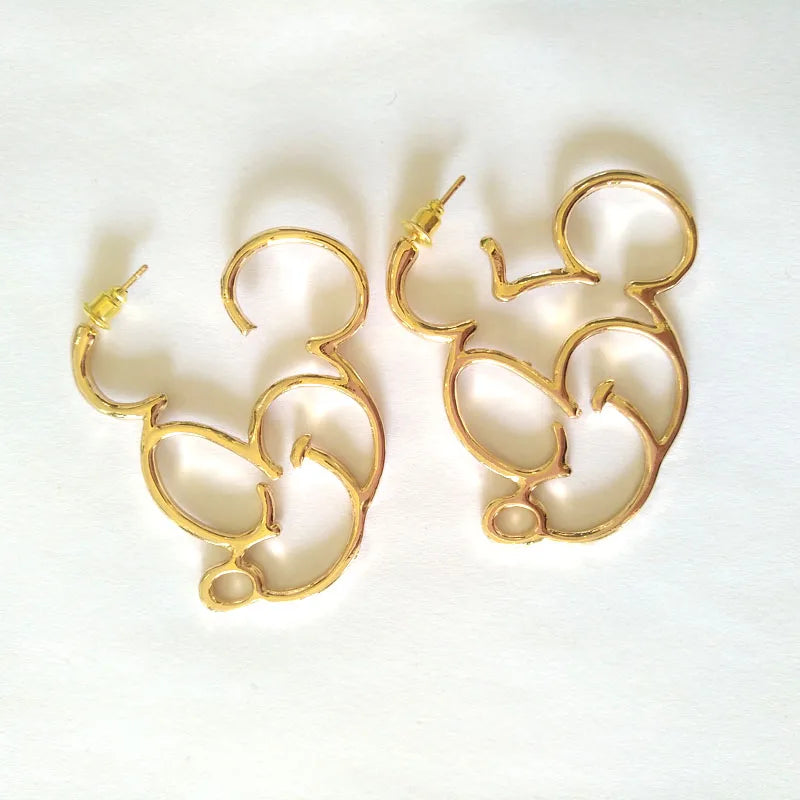 Childlike Alloy Mick Statement Hoop Earrings For Women Cartoon Earrings Girls Bi