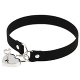 Punk Bondage Heart Lock Collar Necklace KJL082