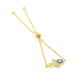 Pave CZ Eye Charm Bracelet Macrame Bead Braided Men Women Jewelry 4pcs