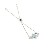 Pave CZ Eye Charm Bracelet Macrame Bead Braided Men Women Jewelry 4pcs
