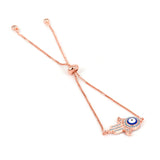 Pave CZ Eye Charm Bracelet Macrame Bead Braided Men Women Jewelry 4pcs