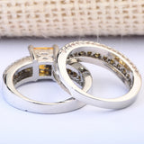 Yellow Stone High Nickle Antiallergic Zircon Rings Set