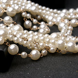 MOON GIRL Multi-layer Simulated Pearls Chain Long Necklace