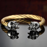 Rapper Stainless Steel Wire Skeleton Skull Bracelet Antique Jewelry For Men