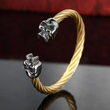 Rapper Stainless Steel Wire Skeleton Skull Bracelet Antique Jewelry For Men
