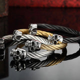 Rapper Stainless Steel Wire Skeleton Skull Bracelet Antique Jewelry For Men