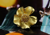 Enamel Collar Crystal Brooch Lily Flower Lapel Pin for Women