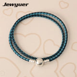 Leather Bracelets for Women with 925 Sterling Silver Clasp
