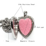Hollow Heart Perfume Diffuser Locket Necklace Pendant