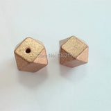 20mm DIY Wooden Beads and Silver Geometric Wood Bead for Necklace 50pcs/lot