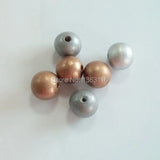 20mm DIY Wooden Beads and Silver Geometric Wood Bead for Necklace 50pcs/lot