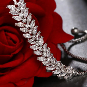 Adjustable CZ Marquise Cut Zircon Bracelet for Women