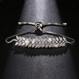 Adjustable CZ Marquise Cut Zircon Bracelet for Women