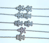 925 Silver Boy Girl Micro Pave CZ Bracelet - Women