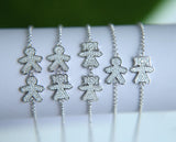 925 Silver Boy Girl Micro Pave CZ Bracelet - Women