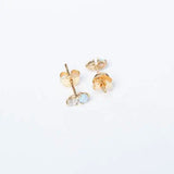 925 Silver Opal Tiny Stone Double Hole Small Earrings