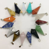12Pcs Mixed Stone Pendulum Charms Pendants