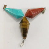 12Pcs Mixed Stone Pendulum Charms Pendants
