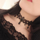 Vintage Crystal Tassel Tattoo Choker Necklace