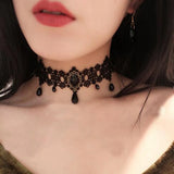 Vintage Crystal Tassel Tattoo Choker Necklace
