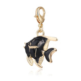 Golden Fish Enamel Charm Lobster Clasp DIY Accessory DZ125