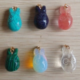 Natural Stone Animal Rabbit Charms Pendants for Jewelry Making 12pcs