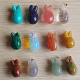 Natural Stone Animal Rabbit Charms Pendants for Jewelry Making 12pcs