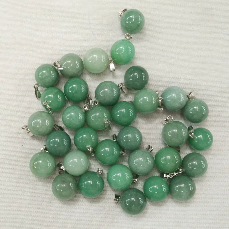 Green Aventurine Stone Ball Pendants 50pcs/lot