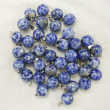 50pcs Natural Sodalite Ball Shape Pendants for Jewelry Making