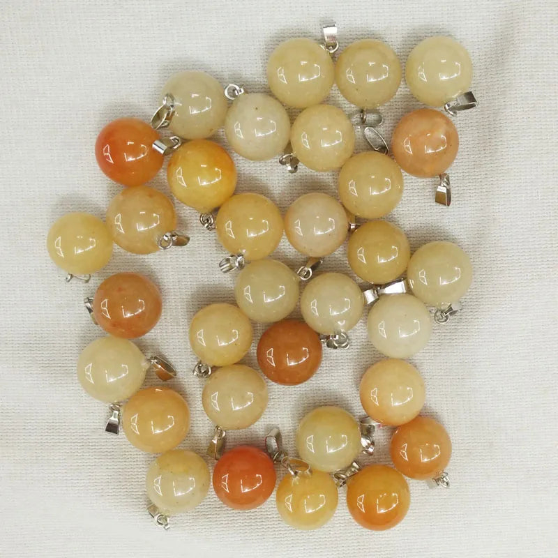 50pcs/lot Natural Stone Ball Pendants for Jewelry Accessories