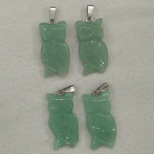 Green Aventurine Owl Pendants for Jewelry Making 8pcs/lot