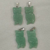 Green Aventurine Owl Pendants for Jewelry Making 8pcs/lot