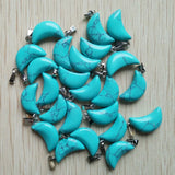 50pcs Stone Crescent Moon Charms Pendants for Jewelry Making