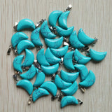 50pcs Stone Crescent Moon Charms Pendants for Jewelry Making
