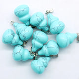 Mixed Natural Stone Calabash Pendant Necklace DZ153 Wholesale