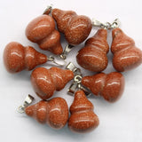 Mixed Natural Stone Calabash Pendant Necklace DZ153 Wholesale