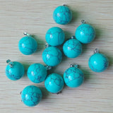 50pcs Hot Round Ball Stone Pendants for Jewelry Making
