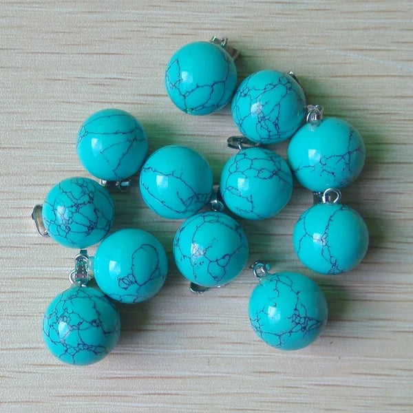 50pcs Hot Round Ball Stone Pendants for Jewelry Making