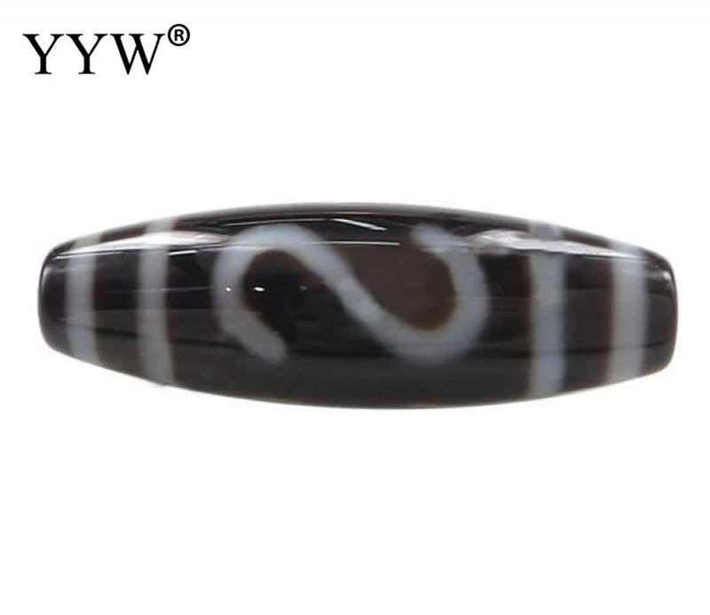 Natural Tibetan Dzi Beads Oval 38x12mm S hook