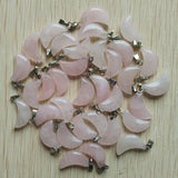 50pcs Natural Stone Crescent Moon Charms for Jewelry Making
