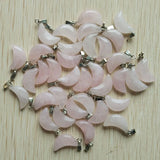 50pcs Natural Stone Crescent Moon Charms for Jewelry Making