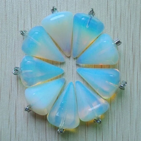 Opal Stone Faceted Pendulum Charms Pendants 10Pcs/Lots