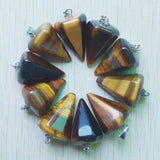 Tiger Eye Stone Faceted Pendulum Charms Pendants for Jewelry Making