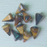 Tiger Eye Stone Faceted Pendulum Charms Pendants for Jewelry Making