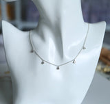 3mm CZ Charm Drop 925 Sterling Silver Choker Necklace