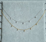 3mm CZ Charm Drop 925 Sterling Silver Choker Necklace