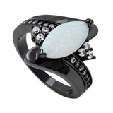 Fire Opal Ring Gun Plated Wedding Jewelry Size 6-8