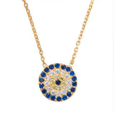 925 Silver Evil Eye Necklace with CZ Disco Pendant